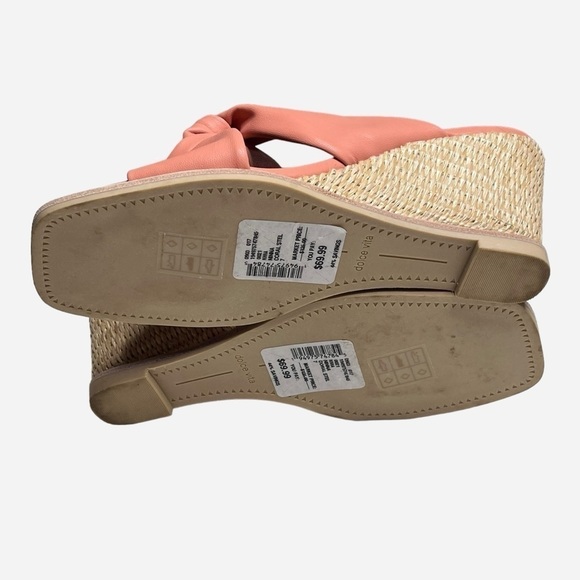 Dolce Vita Sandals Neka Coral Stella Twist Wedges 3” Heel Size 7 - Picture 6 of 7